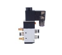 YACODLUL 1 pz 4V110-06 4V210-08 4V310-10 4V410-15 valvole con connettore silenziatore 4 mm/6 mm/8 mm/10 mm/12 mm elettrovalvola a 5/2 Vie 12 V 24 V 220 V(4V110-06,AC220V_with 6MM Fittings)