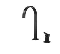 YACODLUL Rubinetto for lavabo da Bagno in Ottone, Montato sul Ponte, Miscelatore Oro Spazzolato, Miscelatore Corto for Acqua Calda e Fredda(Matte Black)