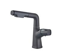 YACODLUL Rubinetto for lavandino del Bagno con spruzzatore a Flusso Elevato, Miscelatore for Acqua Calda e Fredda, Rubinetto for Bagno con Rotazione a 360°(Black Color)
