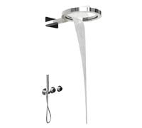 YACODLUL Set di rubinetti for Doccia da Bagno, soffione Doccia a Cascata, soffione Doccia a Parete, termostatico, Intelligente, Digitale(Chrome)
