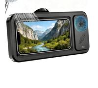 Yacriso Supporto per telefono Aqua Play, supporto per telefono da doccia Aqua Play con altoparlante Bluetooth, design all-inclusive a 360°, angolo di apertura fisso a 60° per prelievo (Black)