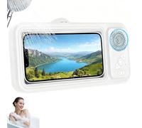 Yacriso Supporto per telefono Aqua Play, supporto per telefono da doccia Aqua Play con altoparlante Bluetooth, design all-inclusive a 360°, angolo di apertura fisso a 60° per prelievo (White)