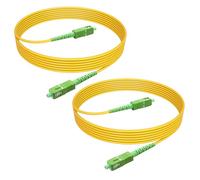 YACSEJAO 2PCS Cavo patch in fibra ottica da SC/APC a SC/APC OS2 Simplex 9/125um cavo patch ottico monomodale per reti residenziali in fibra, 2M/6.5FT