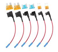 YACSEJAO 3 coppie di rubinetti per auto Add-a-Circuit Set di portafusibili da 12 V con micro standard a 2 lame e rubinetti per fusibili a basso profilo per auto/RV/camion/moto/barca