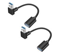 YACSEJAO 90 gradi USB 3,0 cavo di estensione 2Pack 0,5FT/15CM USB tipo A maschio a femmina 5Gbps trasferimento dati Extender cavo adattatore adattatore (Angolo in basso)
