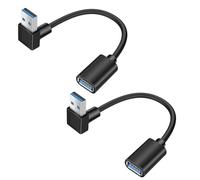 YACSEJAO 90 gradi USB 3,0 cavo di estensione 2Pack 0,5FT/15CM USB tipo A maschio a femmina 5Gbps trasferimento dati Extender cavo adattatore adattatore (Angolo in alto)