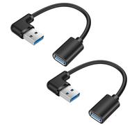YACSEJAO 90 gradi USB 3,0 cavo di estensione 2Pack 0,5FT/15CM USB tipo A maschio a femmina 5Gbps trasferimento dati Extender cavo adattatore adattatore (Angolo sinistro)