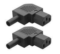 YACSEJAO Adattatore connettore di alimentazione IEC C14/C13 a 90 gradi, 2 pezzi, 250 V/10 A, ricablabile, C14, C13, maschio e femmina, presa di alimentazione CA (angolo retto, femmina)