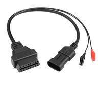 YACSEJAO Adattatore da 3 pin a 16 pin OBD2, connettore diagnostico per auto OBD OBDII a 3 pin maschio a 16 pin femmina con clip a coccodrillo per auto Fiat Alfa Romeo Lancia