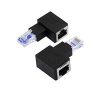 YACSEJAO Adattatore Ethernet RJ45 Cat5e / Cat6 ， 2Pack 90 gradi Ethernet RJ45 / 8P8C Supporto adattatore ad angolo retto maschio-femmina Cat6 / Cat5e （Sinistra）