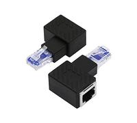 YACSEJAO Adattatore Ethernet RJ45 Cat5e / Cat6 ， 2Pack 90 gradi Ethernet RJ45 / 8P8C Supporto adattatore ad angolo retto maschio-femmina Cat6 / Cat5e （Destra）
