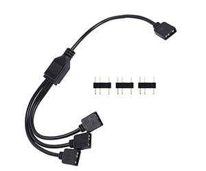 YACSEJAO ARGB - Cavo splitter da 5 V a 3 pin indirizzabile RGB da 1 a 3 con pin maschio per telaio del computer, dispositivo di raffreddamento CPU e ventola ARGB da 5 V