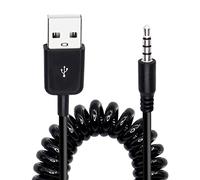 YACSEJAO Cavo a spirale da USB a presa audio da 3,5 mm, connettore audio AUX a USB 2.0, cavo adattatore per lettore MP3, cuffie