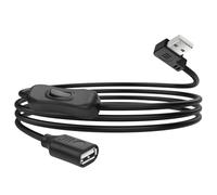 YACSEJAO Cavo di prolunga USB con interruttore on/off, 90 gradi, 1,5 m, USB A 2,0 maschio a femmina, cavo di prolunga per dati e corrente per strisce LED, ventola USB, laptop (angolo retto)
