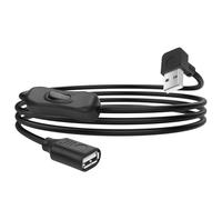 YACSEJAO Cavo di prolunga USB con interruttore on/off, 90 gradi, 1,5 m, USB A 2,0 maschio a femmina, prolunga dati e corrente per strisce LED, ventola USB, laptop (giù)