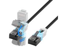 YACSEJAO Cavo Ethernet girevole Cat6 non schermato, connettore RJ45 rotante a 180 gradi, 10 Gbps, con rivestimento in PVC ultra flessibile per spazi ristretti (B, 0,5 m)