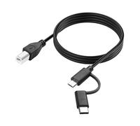 YACSEJAO Cavo per stampante USB 2 in 1 6,6 FT Micro USB 2.0 + tipo C a USB B per computer, scanner, tastiere elettriche, piano, controller MIDI e altro ancora