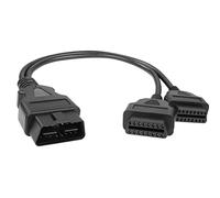 YACSEJAO Cavo Splitter a Y OBD2 OBDII a 16 Pin, Adattatore OBDII Maschio a Doppia Femmina, Cavo di diagnosi Auto, 31 cm