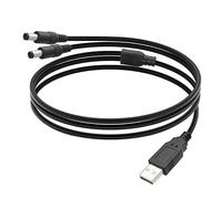 YACSEJAO Cavo splitter da USB a CC da USB a doppio DC 5,5 x 2,1 mm 5 V Barrel Jack Cavo di alimentazione per ventilatori Led Router Altoparlanti Piccoli elettrodomestici