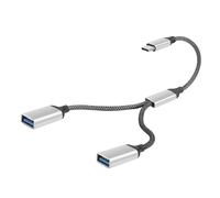 YACSEJAO Cavo splitter USB-C OTG Y da 20 cm, tipo C maschio a doppio USB A femmina, convertitore multiporta per auto, laptop, PC e altro ancora