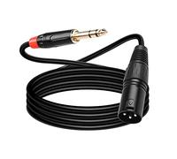 YACSEJAO Cavo stereo da XLR a 1/4" TRS 3,3FT/1M Cavo di interconnessione del segnale bilanciato da 3 pin XLR a TRS 6,35 mm da un quarto di pollice (XLR maschio)