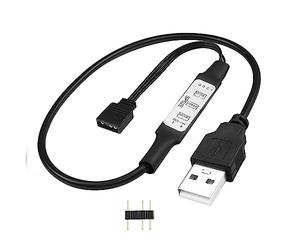 YACSEJAO Controller di striscia LED USB 5V 40cm USB a 3 pin 5V RGB LED di ricambio con 68 effetti lampada