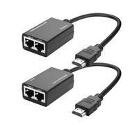 YACSEJAO Extender HDMI a Cat5e/6 di rete Balun cavo adattatore convertitore 100FT/30M trasmettitore segnale amplificatore ripetitore trasmettitore supporto fino a 1080P