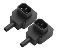 YACSEJAO IEC C14/C13 Adattatore di alimentazione a 90 gradi 2 pezzi 250V/10A C14/C13 maschio e femmina AC (angolo verso il basso, connettore)