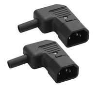 YACSEJAO IEC C14/C13 Adattatore di alimentazione a 90 gradi 2 pezzi 250V/10A C14/C13 maschio e femmina AC (angolo retto, spina)