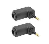 YACSEJAO Mini adattatore audio ottico, confezione da 2 pezzi, 90 gradi, placcato oro 24 K, Toslink a jack da 3,5 mm, cavo audio ottico S/PDIF