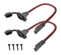 YACSEJAO Set di 2 cavi SAE a connettore rapido, 1,3 piedi e 40 cm, rettangolari, resistenti alle intemperie, per modulo solare, moto, prato, trattore, barca, camper