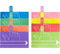 YADIRF 24 distanziatori colorati con un dito, fogli di aiuto per la lettura, per studenti per imparare la corretta spaziatura delle parole (stile dito)