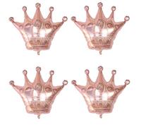 YADIRF 4 palloncini giganti a forma di corona grande, per ragazze, principessa, bambini, feste di compleanno, matrimoni, anniversari, feste, Halloween, Natale (oro rosa)