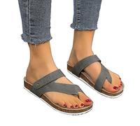Yadlan Sandali Correttori Ortopedici per Alluce Valgo con Supporto per Arco Donna Ciabatte Piatti Comodi Traspiranti Estivi Punta Aperta Infradito in Spiaggia(Size:US7/EU40,Color:Grigio)
