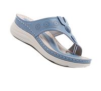 Yadlan Sandali Correttori Ortopedici per Alluce Valgo Supporto per Arco Donna Ciabatte Piatti Eleganti Comodi Aperti alla Moda Estivi con Punta Aperta Infradito(Size:37,Color:Azzurro)