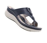 Yadlan Sandali Correttori Ortopedici per Alluce Valgo Supporto per Arco Donna Ciabatte Piatti Eleganti Comodi Aperti alla Moda Estivi con Punta Aperta Infradito(Size:38,Color:Blu Navy)