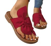 Yadlan Sandali da Donna per La Correzione Dell'alluce Valgo, Scarpe Ortopediche per Osso Dell'alluce Eleganti Comodi Aperti alla Moda Estivi Piatta Ciabatte da Spiaggia(Size:38,Color:Rosso)