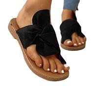 Yadlan Sandali da Donna per La Correzione Dell'alluce Valgo, Scarpe Ortopediche per Osso Dell'alluce Eleganti Comodi Aperti alla Moda Estivi Piatta Ciabatte da Spiaggia(Size:38,Color:Nero)