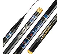 YADLCR Canne da Pesca telescopiche in Fibra di Carbonio da 2,7 m - 10 m, ultraleggere, rigide, per la Pesca in Torrente(5.7m)