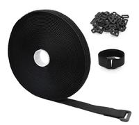 YADOBIG 10mx2cm Fascette per Cavi, Cinghie Fermacavi con 50 Fibbie, Fascette a Strappo Regolabili, Fascette per Cable Management Ufficio Giardino