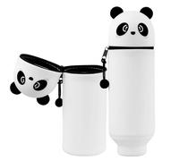 YADOBIG 2 in 1 Astuccio in Silicone, Telescopico Astuccio in Piedi in Silicone, Kawaii Panda, con Cerniera, Adatto per la Scuola, L'ufficio, Regalo per Ragazzi e Ragazze