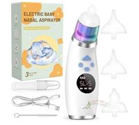YADOBIG Aspiratore Nasale Neonato Elettrico con 5 Livelli di Aspirazione, Aspiratore Nasale Elettrico con 3 Beccucci in Silicone, Pinzette, Funzione Musica e Luci Colorate, impermeabile, Ricaricabile