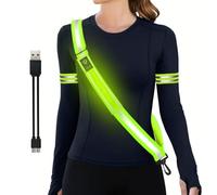 YADOBIG Luce da Corsa Ricaricabile USB, Gilet Riflettente Regolabile Perfetto Luce Running per Ciclismo, Escursionismo, Jogging