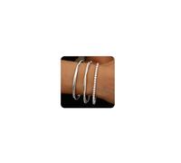 YADOCA 3 Pezzi Bracciale Rigido Donna Oro Bracciale in Acciaio Inossidabile Placcato Oro 14 Carati Bracciali Rigido Argento Bracciali Tennis Ipoallergenici Gioielli per Donne e Ragazze
