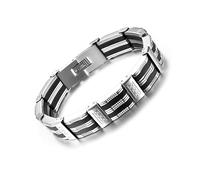 YADOCA Bracciale in Acciaio Inossidabile per Uomo e Ragazzi - Collegamento 19 cm/21 cm - Gioielli Regalo per Papà, Figlio, Fratello, Marito