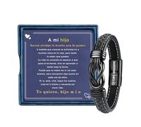 YADOCA Bracciale in Pelle per Figlio - Regali di Natale e Compleanno, Braccialetti per Mamma e Papà, Regali per Ragazzi Adolescenti