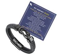 YADOCA Bracciale Pelle per Ragazzo Uomo, Regalo Compleanno Natale, Bracciale da Mamma Papà