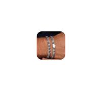 YADOCA Bracciale Uomo Argento 26 Lettera Iniziale Alfabeto A-Z Bracciali da Uomo in Acciaio Inossidabile Gioielli Personalizzati da Uomo Regali per papà Fidanzato Marito Figlio Ragazzi