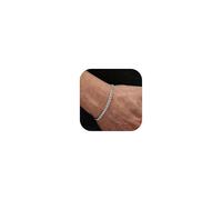 YADOCA Bracciali Uomo Bracciale in Argento Sterling 925 per Uomo Braccialetto Curb Figaro Cubano 19 cm Gioielli da Uomo Regali per papà Fidanzato Marito Figlio