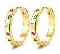YADOCA Orecchini Cerchio Argento 925 Orecchini Donna Oro Placcato 14K Orecchini Anallergici Donna Con AAA+ Cubic Zirconia Orecchini a Cerchio Oro/Argento